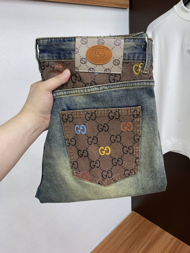 Gucci 2026 Spring/Summer New Slim Fit Straight Leg Jeans, Perfect Washing Proce