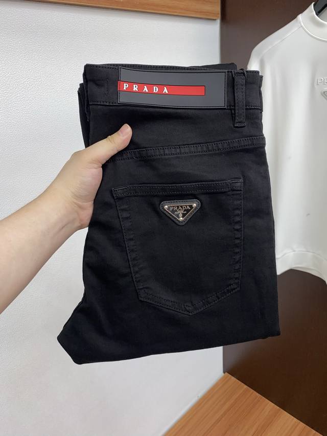 Prada 2026 Spring/Summer New Slim Fit Straight Leg Jeans, Perfect Washing Proce