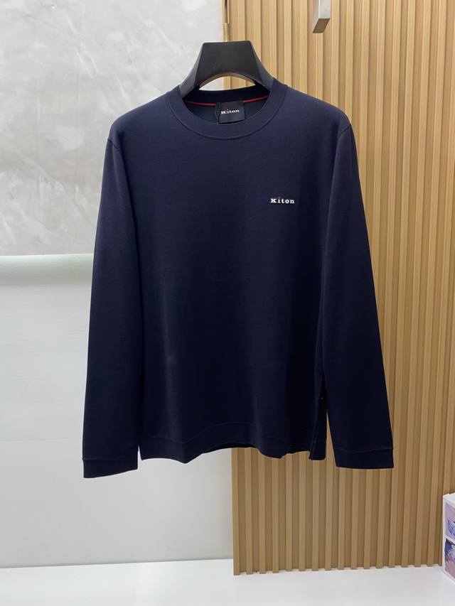 Kiton 2025Fw Men's Autumn/Winter Wool Base Layer Sweatshirt, Outerwear Sweater,