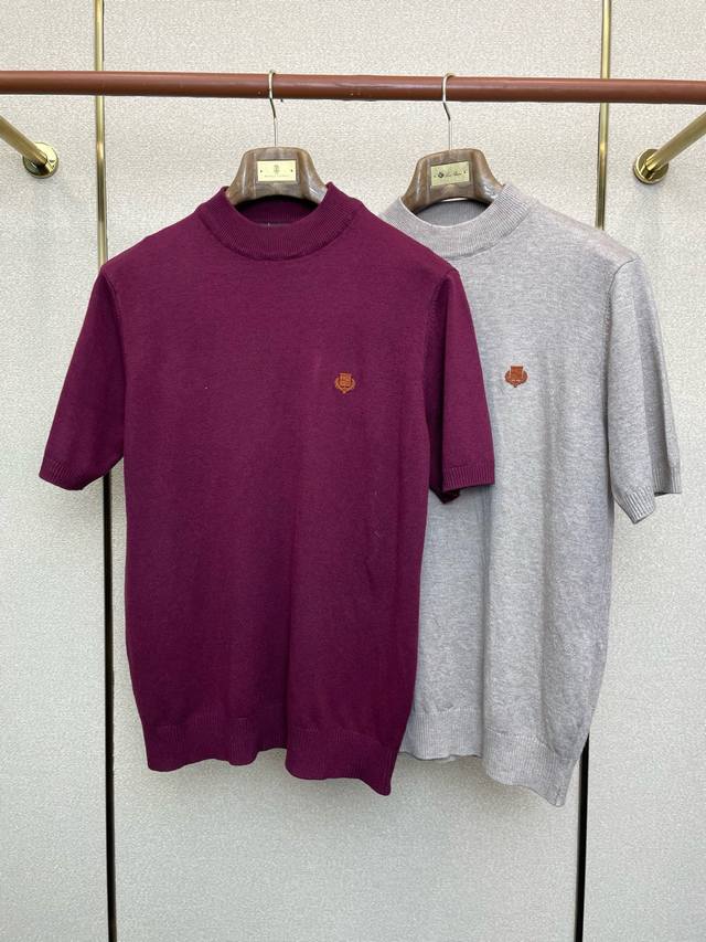 Lp-Loro piana Exclusive Supply New Original Men's Casual Knitted Short-Sleeve T-