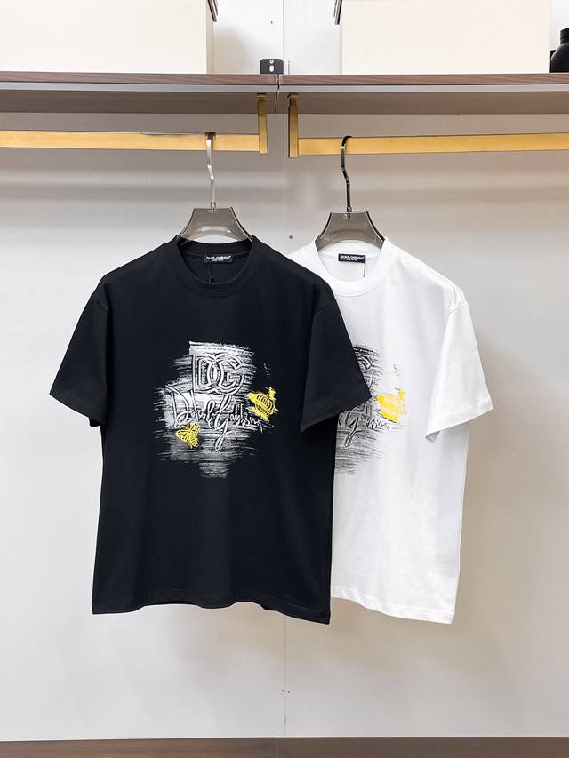 Dg Dolce & Gabbana 2026 New Style 300g Double Yarn Pure Cotton Short-Sleeve T-Sh