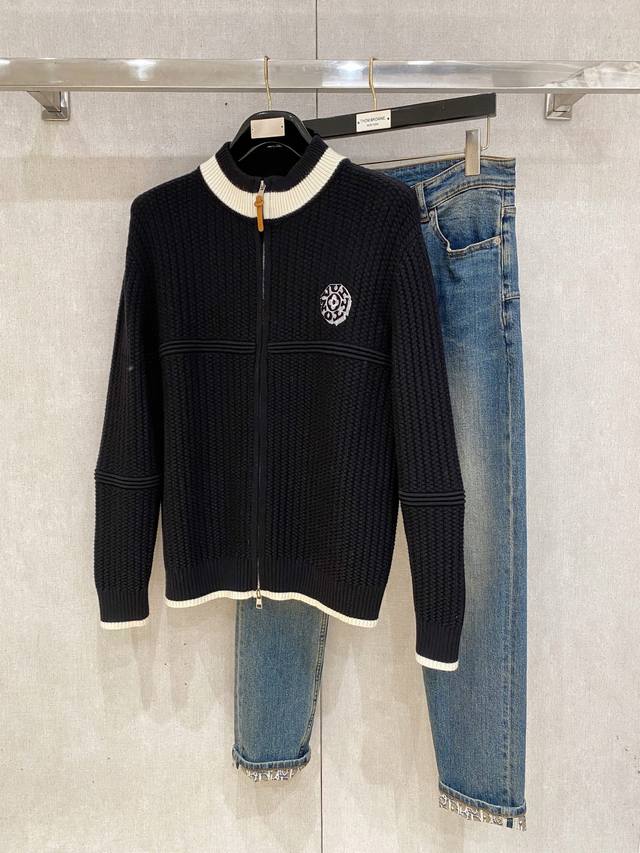 Lv2025 New Autumn/Winter Knitted Wool Sweater. High-quality Italian imported woo