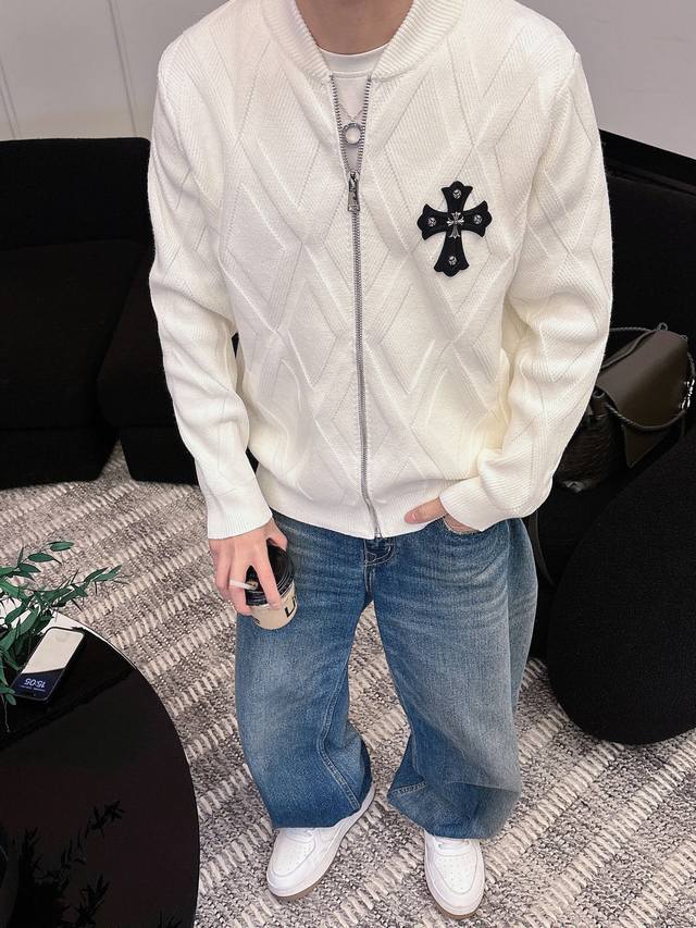 Chrome Hearts 2025 Autumn/Winter High-End Custom-Made Urban Style Thick Cardiga