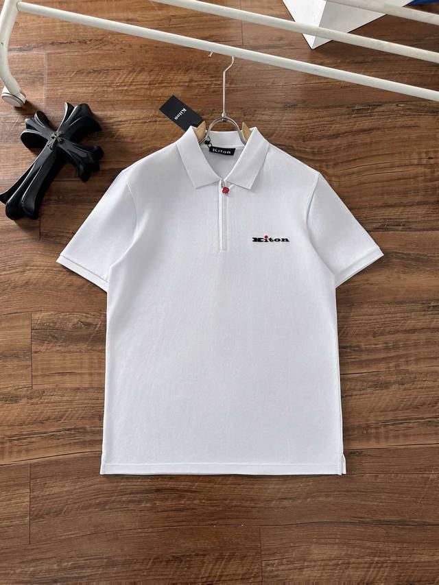 Kiton 2026Ss Summer New Logo Men's Polo Shirt! A classic business men's style, t