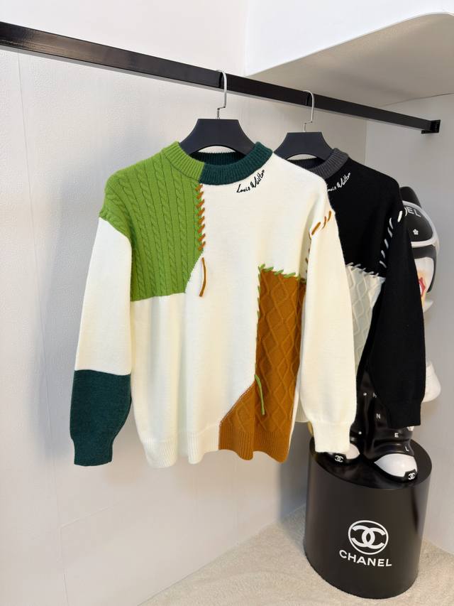Lv 2025 New Autumn/Winter Knitted Wool Sweater. High-quality Italian imported wo