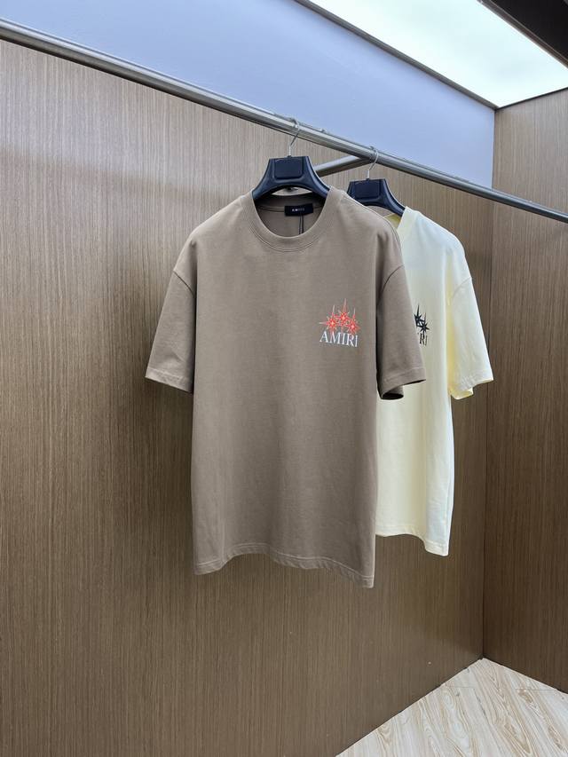 Early Spring Amiri 2540 Spring/Summer New Style Simple Letter Print Short-Sleeve