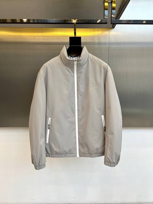 Brunello Cucinelli-Bc, Fall/Winter 2025 Down Jacket. This light grey stand-colla