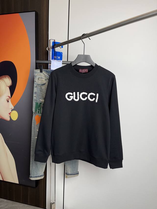 Gucci Fall/Winter 2025 New Arrival Crew Neck Fleece-Lined Sweatshirt! Original e