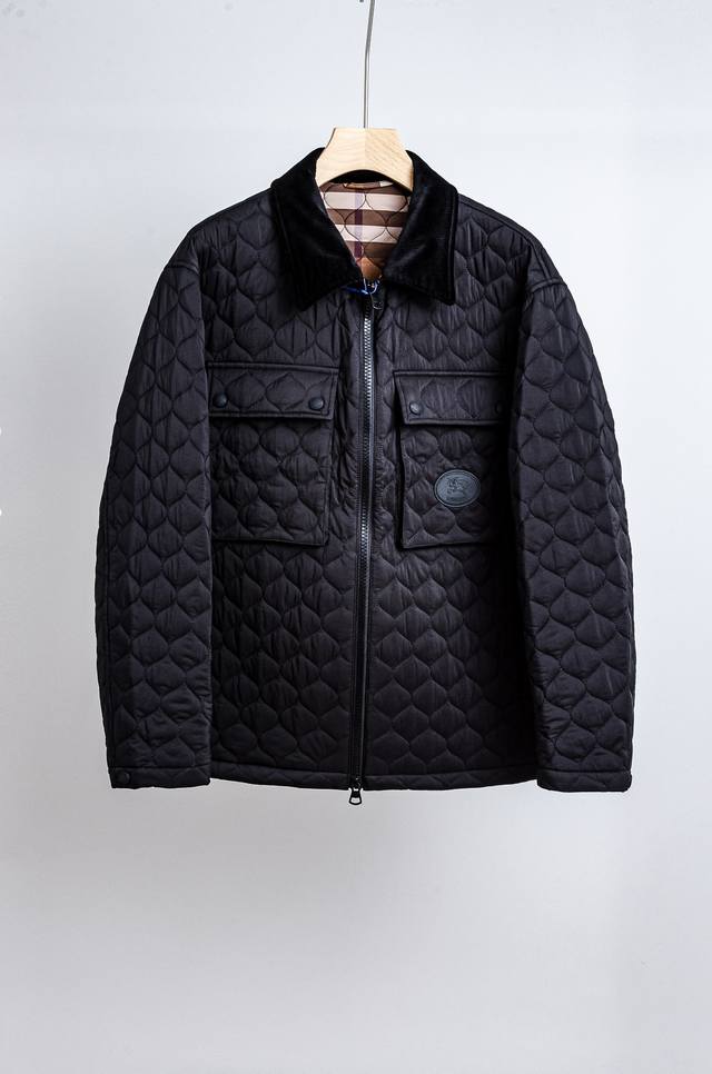Burberry Quilted Nylon Brighton Shirt-Style Cotton Jacket. A Burberry signature