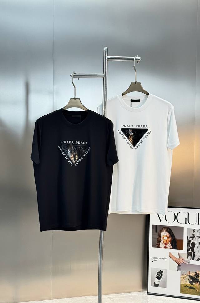 Prada 25S New Modal T-Shirt. Made from premium G Modal cotton fabric, soft and