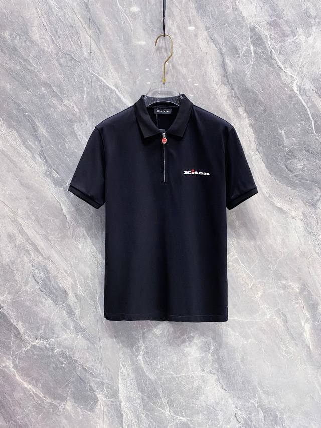 Kiton 2026Ss Summer New Logo Men's Polo Shirt! A classic business men's style, t
