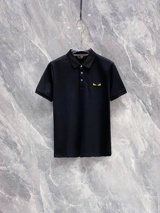 Fendi 2026Ss Summer New Logo Men's Polo Shirt! A classic business men's style, t