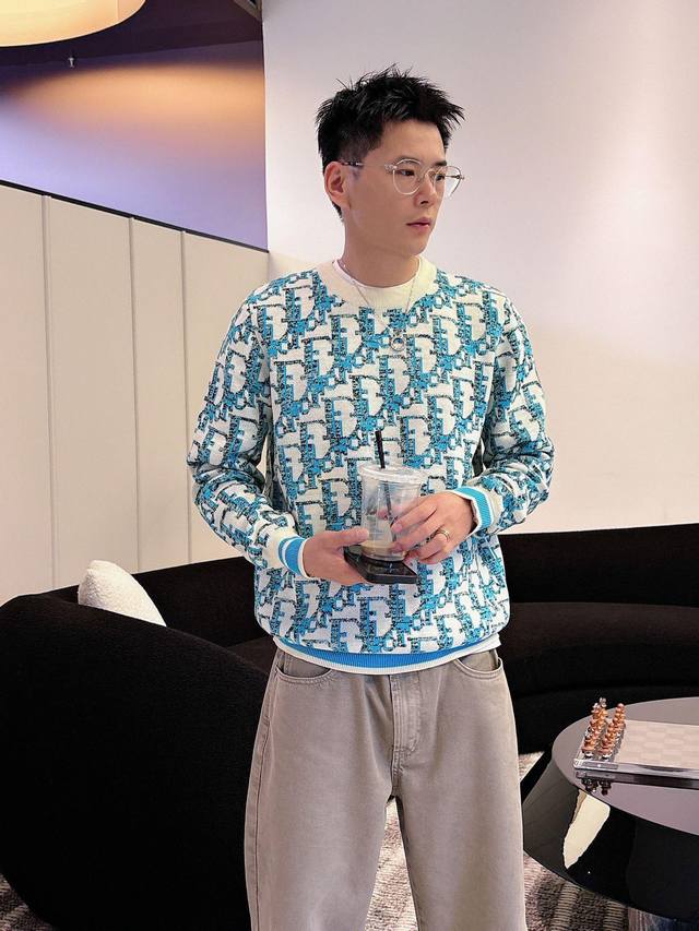 Dior 2025 Fall/Winter Wool Blend Pullover Knit Sweater is a highlight, with det