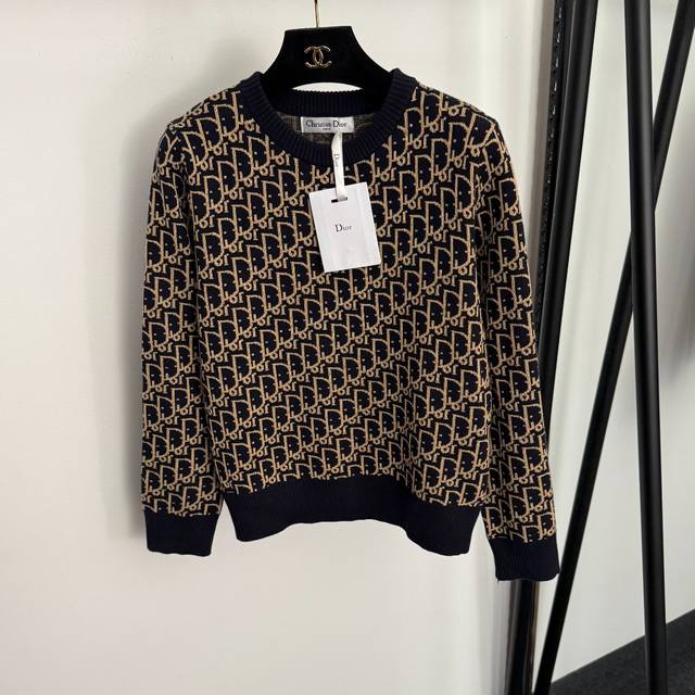 Style No. 20258310 Dio* New Dio monogram logo pullover long-sleeved knit sweate