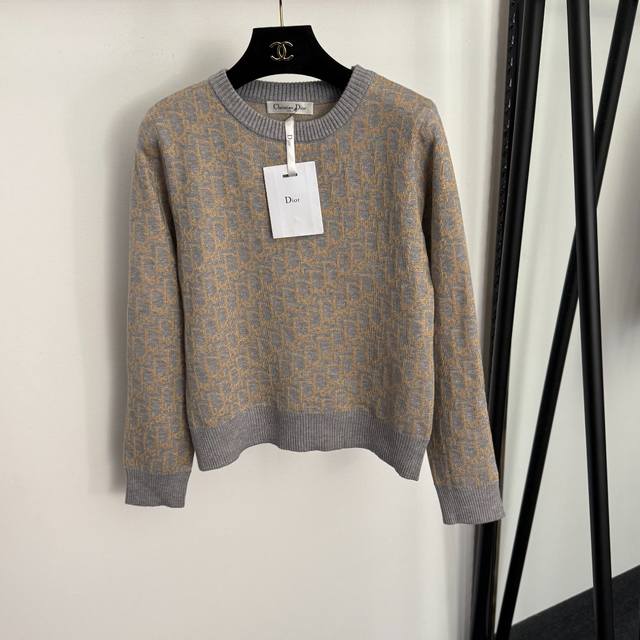 Style No. 20258310 Dio* New Dio monogram logo pullover long-sleeved knit sweater