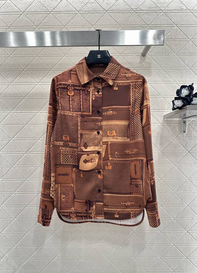 Louis Vuitto*2025 New Arrival Printed Collared Shirt and Trousers Set Custom Yb