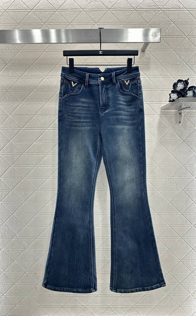 Valentin*2025 New Arrival Distressed Flared Jeans Custom Yb twill cotton denim,