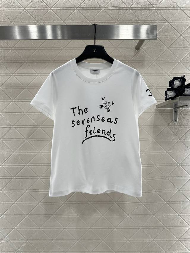 Chane*2025 New Arrival Crew Neck Graffiti Print Custom Yb Mercerized Cotton Mate