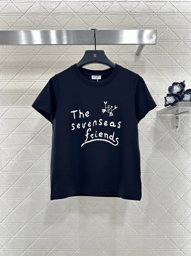 Chane*2025 New Arrival Crew Neck Graffiti Print Custom Yb Mercerized Cotton Mate