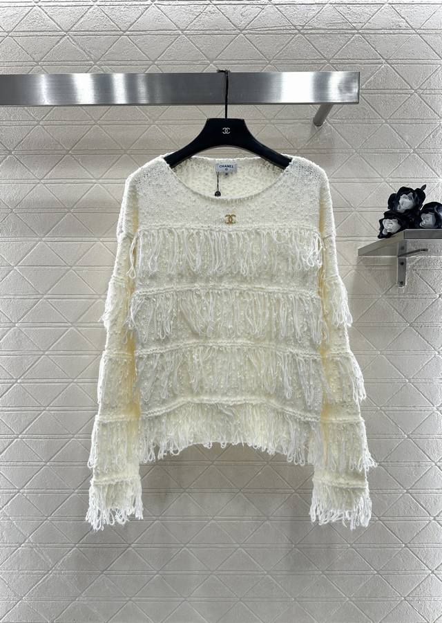 Chane*2025 New Arrival Tassel Layered Pullover Knit Sweater Custom Yb wool yarn,