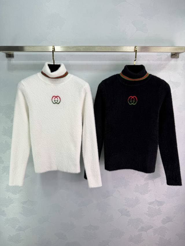 Gu*25 Autumn/Winter New Gg Logo Knit Sweater, made of high-quality wool, soft an