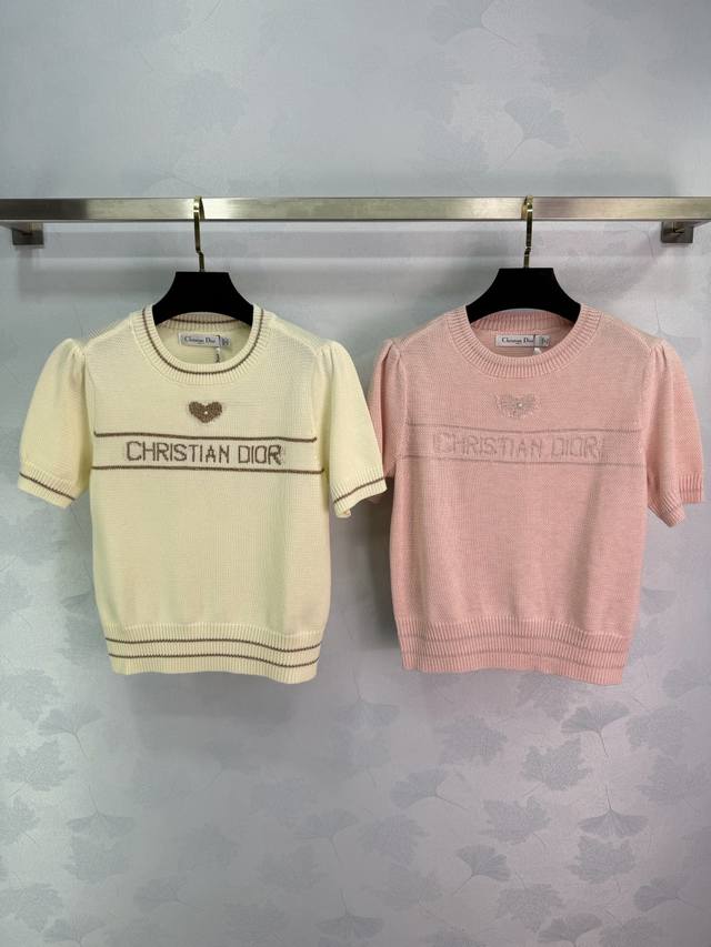 Dio*26 Early Spring New Lucky Star Series Knitted Short-Sleeve T-Shirt. Made of