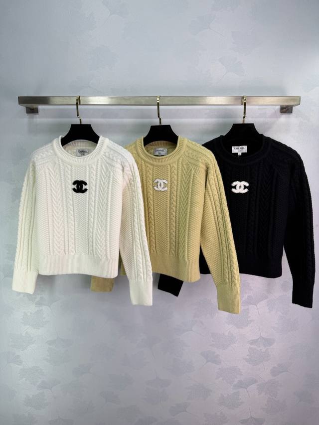 Ch* 2025 Autumn/Winter New Cable Knit Sweater! Custom wool knit material, skin-f