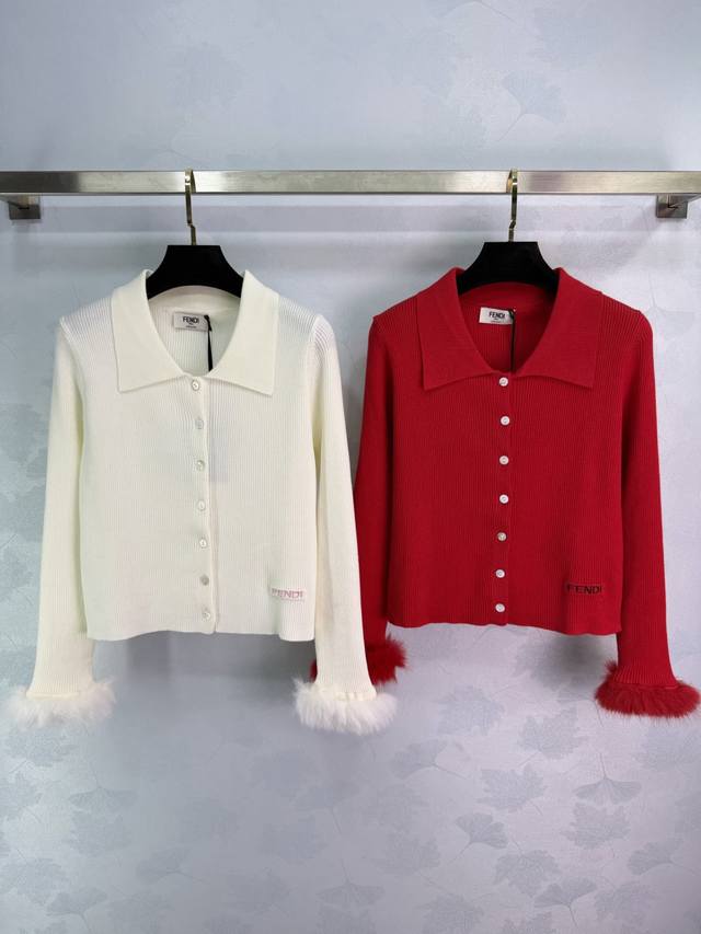 Fend* 2026 Early Spring New Collared Knit Cardigan! Crafted from custom wool yar