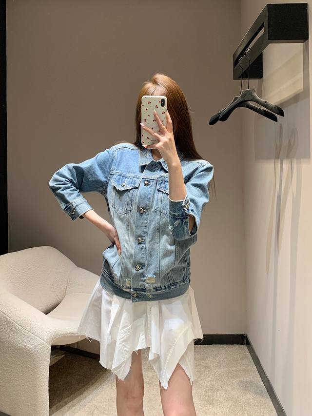 Chorme Heart* 26Ss Early Spring New Arrival Cross 3D Logo Denim Jacket | Exclusi