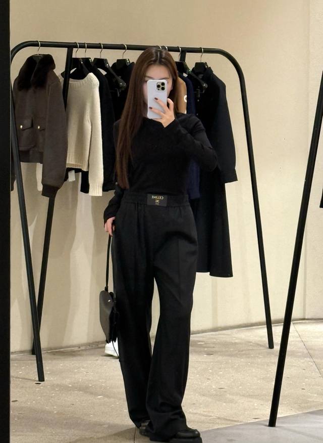 Celin* 26Ss Early Spring New Arrival Arc de Triomphe Cashmere Casual Trousers |