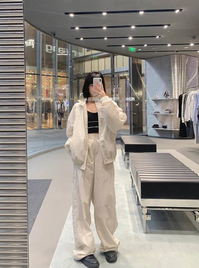 Alexand*R Wang 25Fw Autumn/Winter New Letter Embroidery Stand Collar Zip-Up Wind