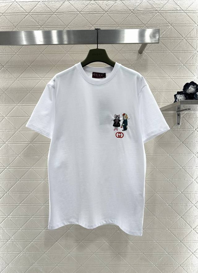 Gucc*2025 New Arrival Round Neck Embroidered Cartoon Logo Custom Yb Original 100