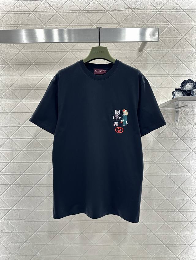 Gucc*2025 New Arrival Round Neck Embroidered Cartoon Logo Custom Yb Original 100
