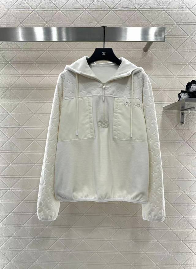 Louis Vuitto* New Arrival Patchwork Hooded Drawstring Sweatshirt Custom Yb twill