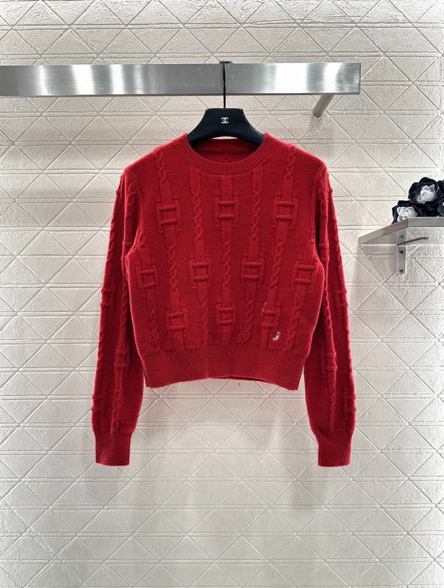 Celin*2025 New Arrival: Crew Neck Crochet Letter Pullover Sweater. Made with cus