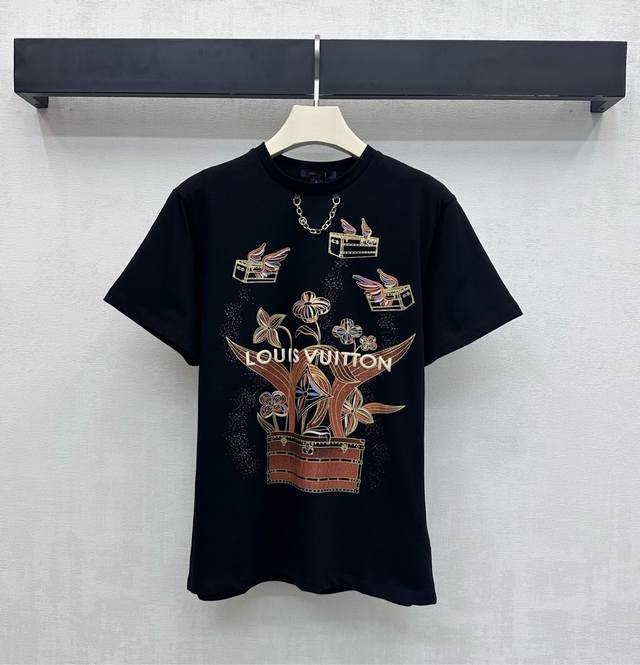 Louis Vuitto*2025 New Arrival: Crew Neck Logo Print Custom Made with Imported 10