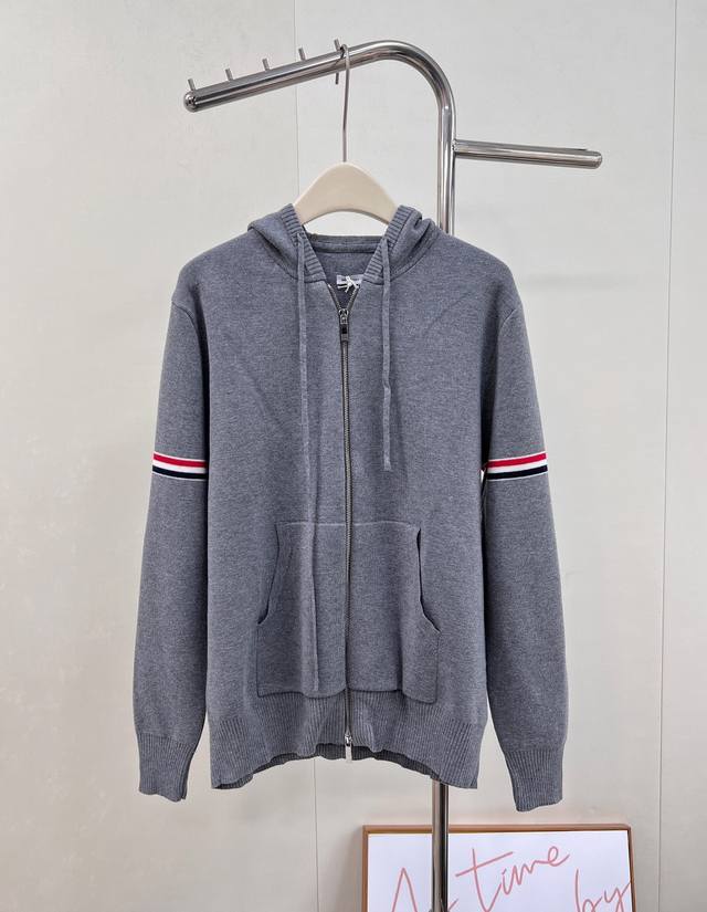 Thom Browne Tb Double-Sleeve Hooded Knit Cardigan. A timeless Tb cardigan, Tb st