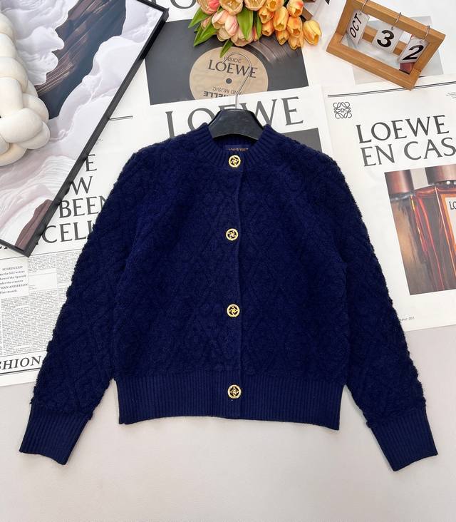 Louis Vuitton 2025 New Jacquard Knit Cardigan, woven with custom Yb wool yarn, j