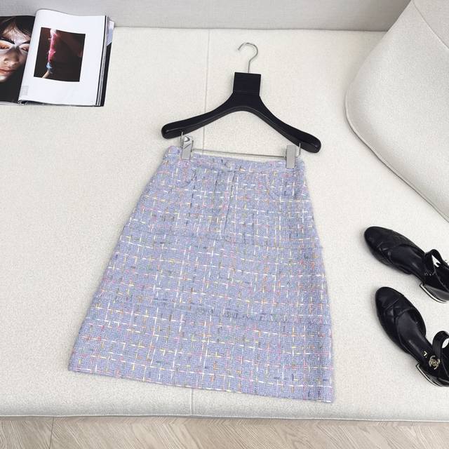 C Brand 25Ss Autumn/Winter Newest Chanel-Style Woven Tweed Skirt. Exquisite high