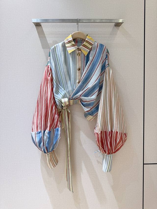 Z*I*M*M Spring/Summer 2026 Rebellion striped shirt, made of a silk-linen blend,