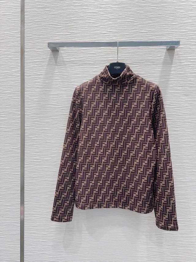 Fend* 2025Fw New German Velvet Printed Base Layer Top - High-end, elegant, soft,