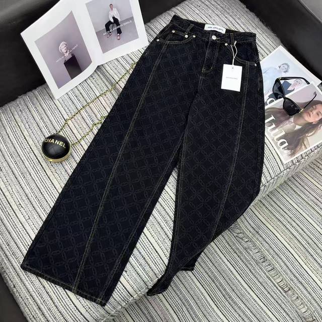 Ann Andelm*N 25Fw Autumn/Winter New Arrival: All-over Logo Loose Fit Jeans | Exc