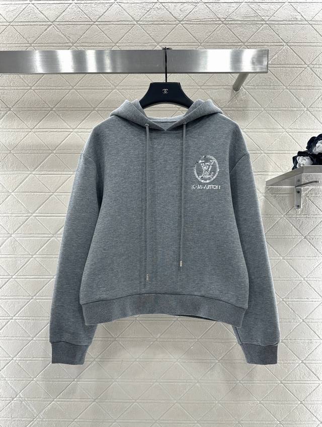 Louis Vuitto*2025 New Arrival Hooded Sequin Logo Sweatshirt and Pants Set Custom