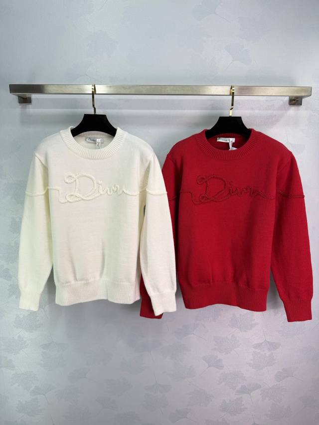 Dio* Embroidered Sweater, made from a skin-friendly wool blend, in a super soft