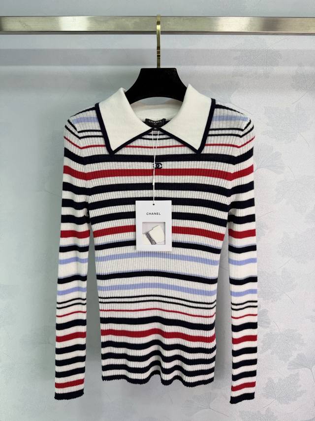 Chane*26 Early Spring New Vintage Style Rainbow Striped Design, Soft Knit Fabric