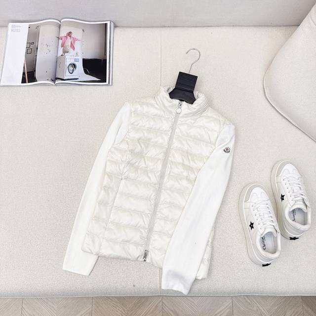 Original Quality Mc 25Ss Autumn/Winter Newest Patchwork Knit Down Jacket with St