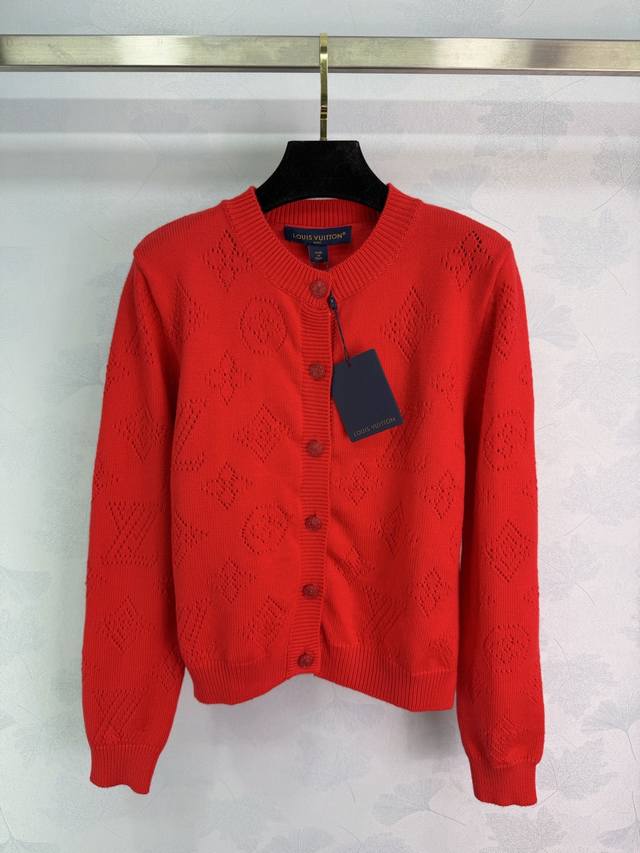 Lou Louis Vuitton *25 Autumn/Winter New Knitted Crew Neck Cardigan. Brand Logo P