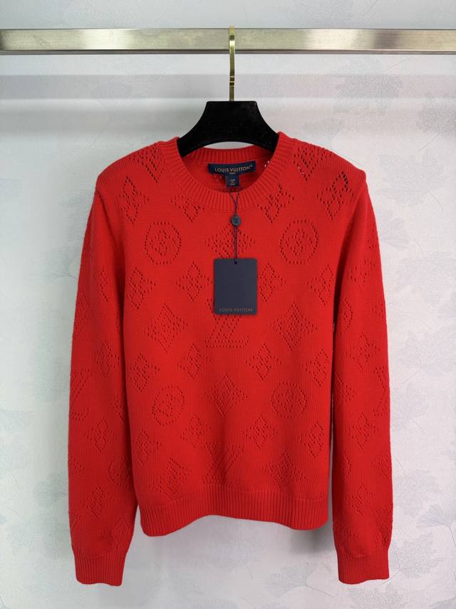 Lou Louis Vuitton *25 Autumn/Winter New Knit Crew Neck Pullover with Brand Logo