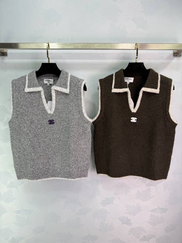 Ch*25 Early Autumn New Style Collared Knitted Vest, soft and comfortable, classi