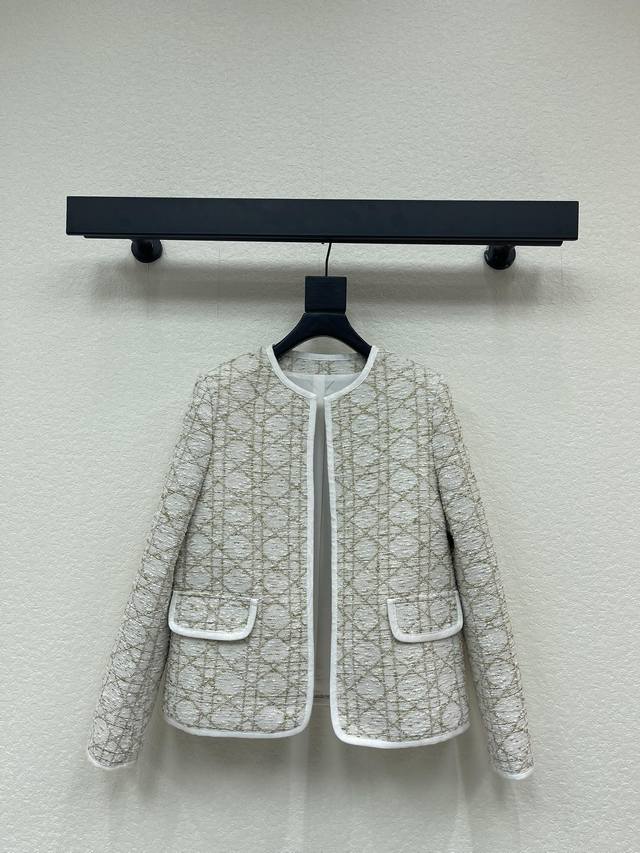 Dio*2025 New Arrival: Crew Neck Cannage Pattern Jacket, Custom Made with Importe